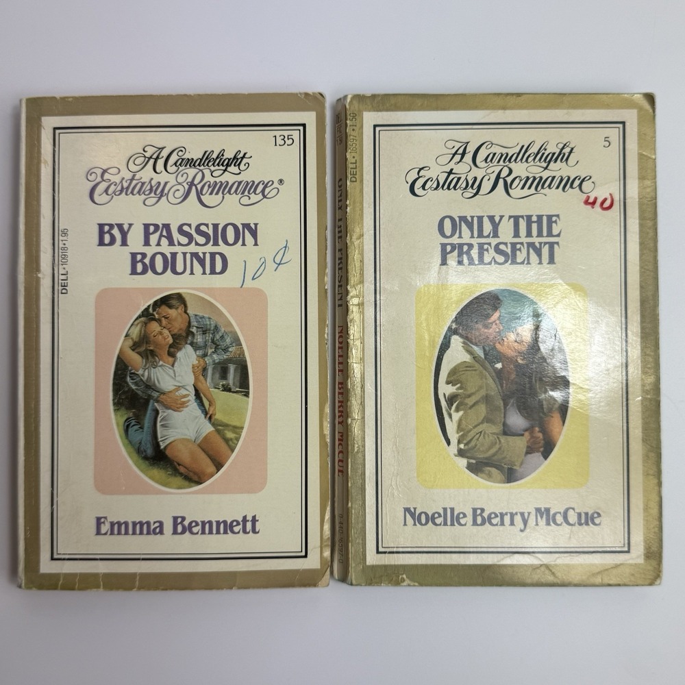 Candlelight Ecstasy Romance Paperback Books Lot of 2 80's First Printing